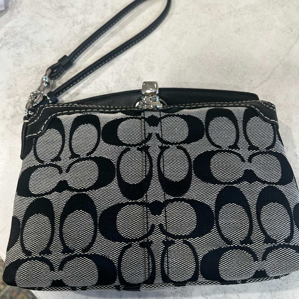 Coach Monochrome Signature Wristlet